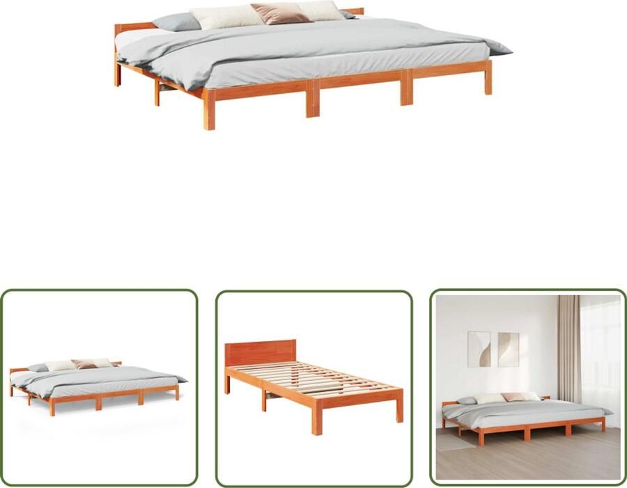 VidaXL Gereedschapset Dynamische Sleutel Bedframe zonder matras 270x200 cm massief grenenhout wasbruin Draadloos Gereedschap Montageset Klusgereedschap
