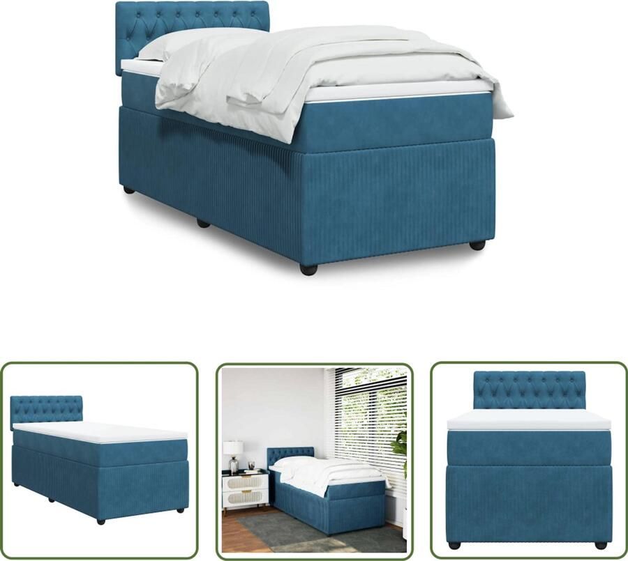 VidaXL Gereedschapset Dynamische Sleutel Boxspring met matras fluweel blauw 80x200 cm Draper Tools Klikmechanisme Torque Wrench