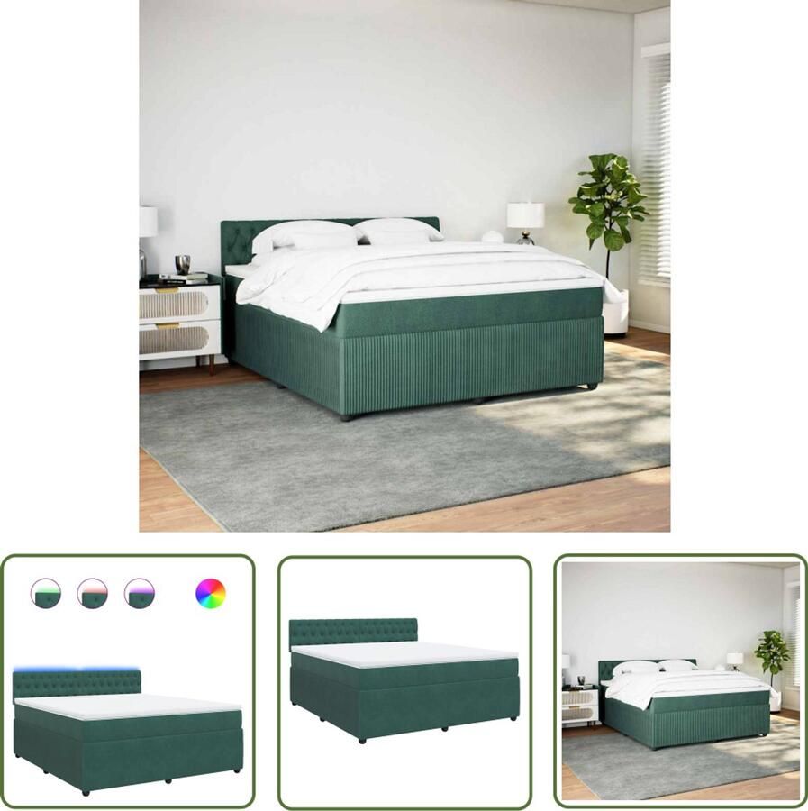 VidaXL Gereedschapset Dynamische Sleutel Boxspring met matras fluweel donkergroen 180x200 cm Drapers Tools Klikmechanisme Torque Wrench
