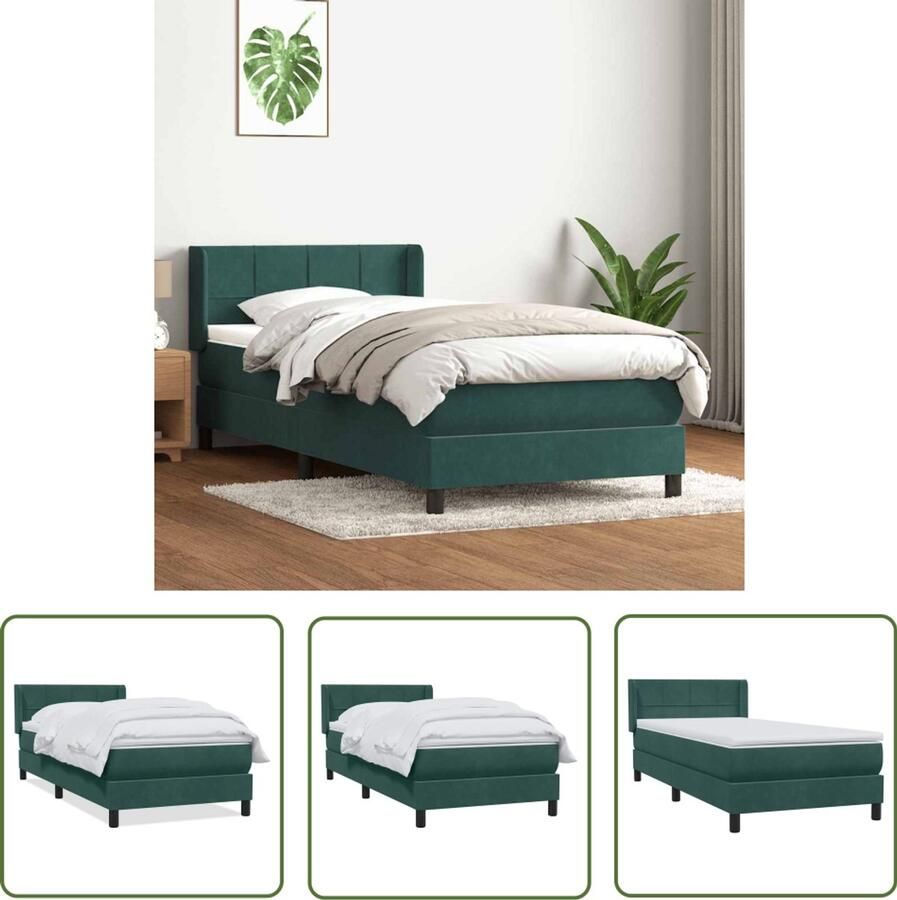 VidaXL Gereedschapset Dynamische Sleutel Boxspring met matras fluweel donkergroen 80x220 cm Drapers Tools Klikmechanisme Torque Wrench