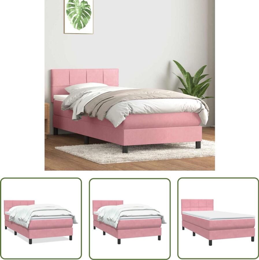 VidaXL Gereedschapset Dynamische Sleutel Boxspring met matras fluweel roze 100x220 cm Drapers Tools Klikmechanisme Torque Wrench