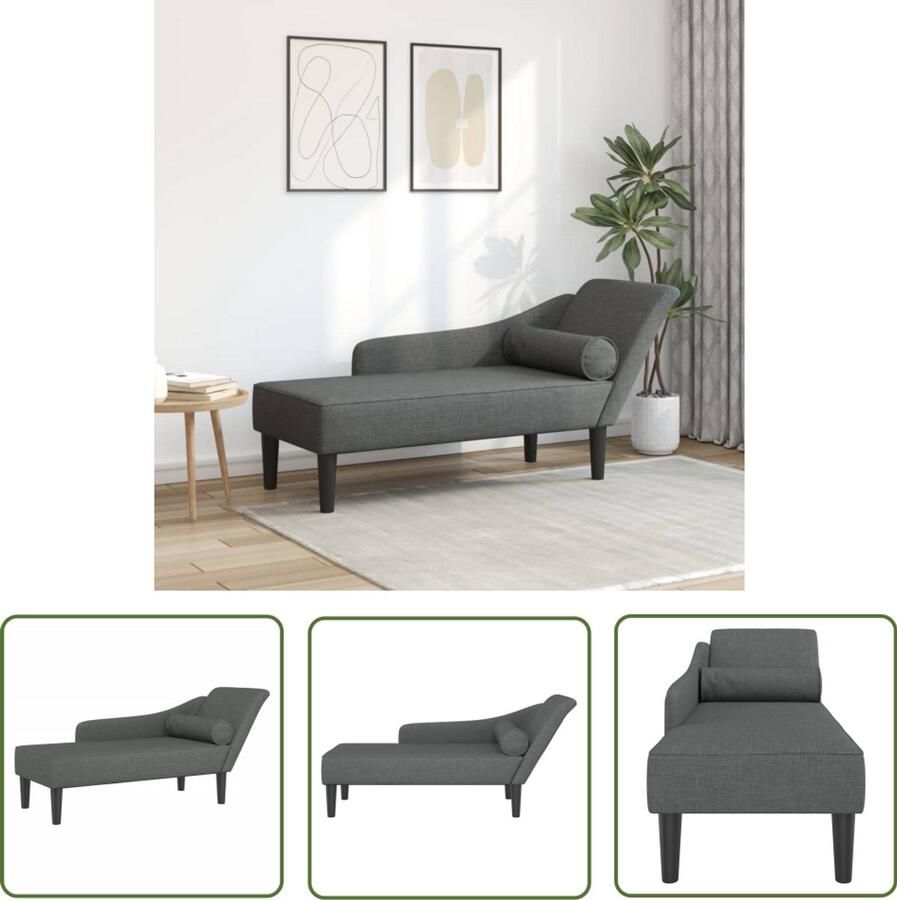 The Living Store Chaise longue met kussens stof donkergrijs Dynamische Sleutel Gereedschapset Drapers Tools Klikmechanisme Torque Wrench