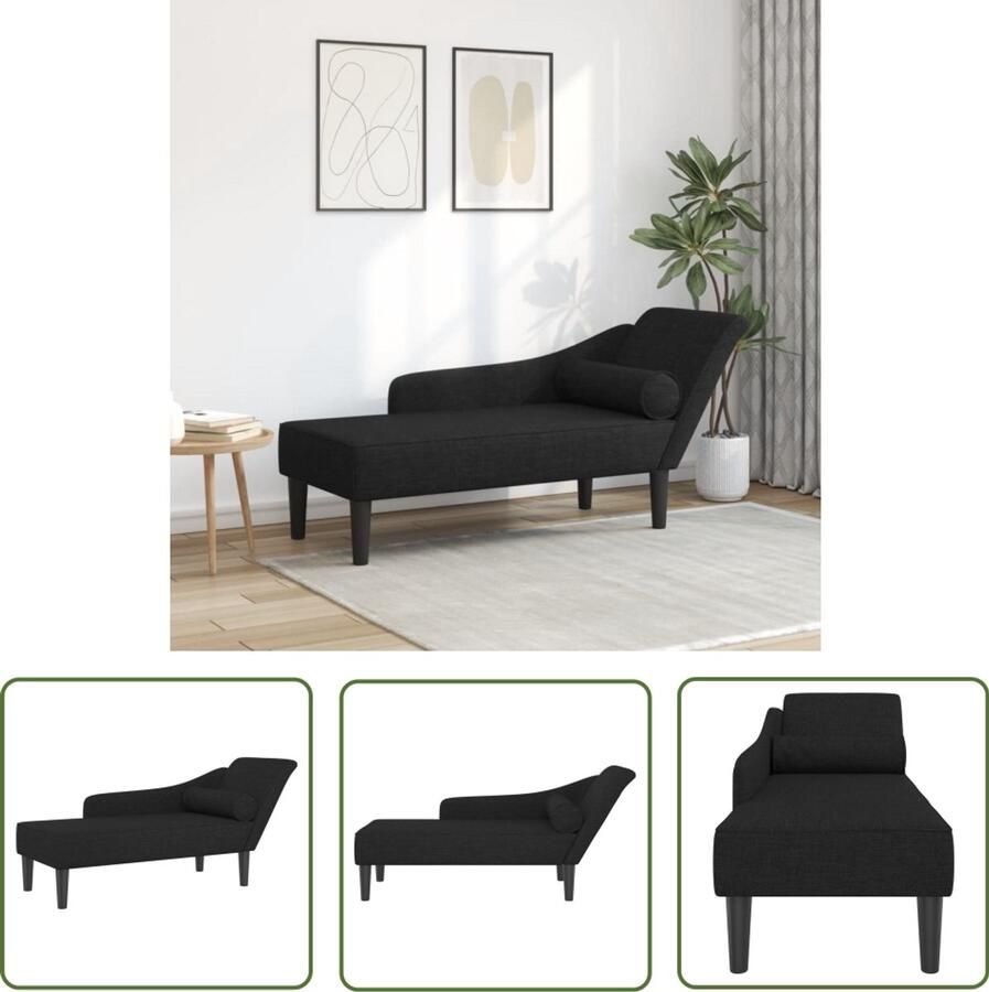The Living Store Chaise longue met kussens stof zwart Dynamische Sleutel Gereedschapset Drapers Tools Klikmechanisme Torque Wrench