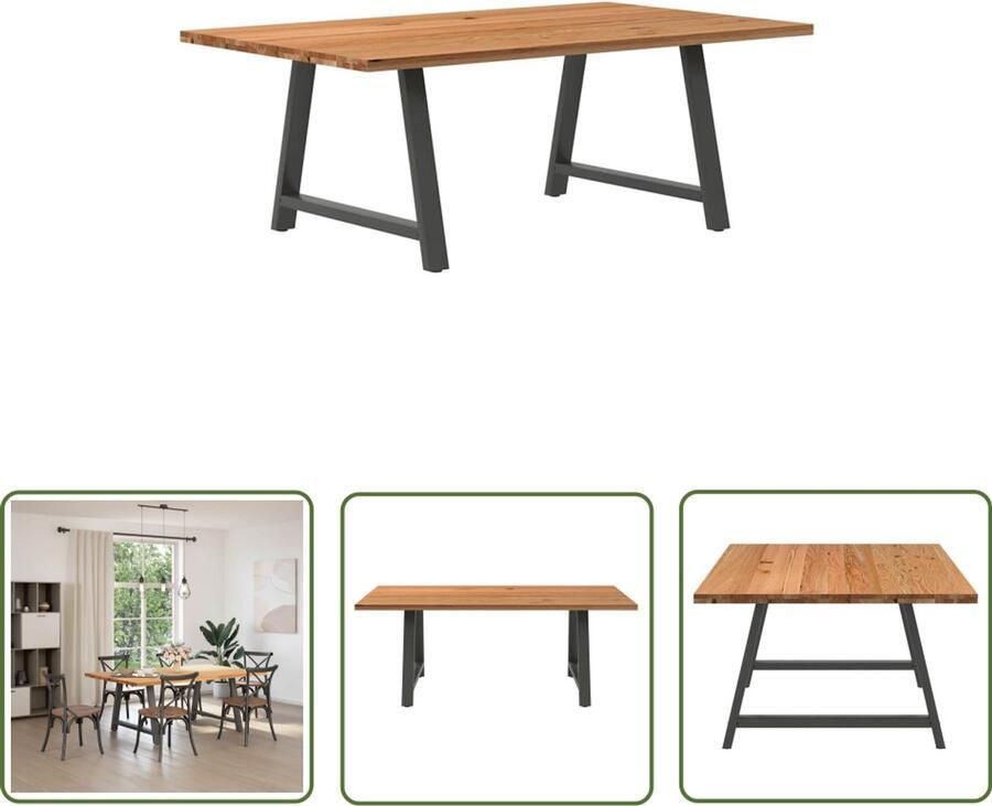 VidaXL Gereedschapset Dynamische Sleutel Eettafel rechthoekig 200x120x74 cm massief eikenhout lichtbruin Drapers Tools Klikmechanisme Torque Wrench