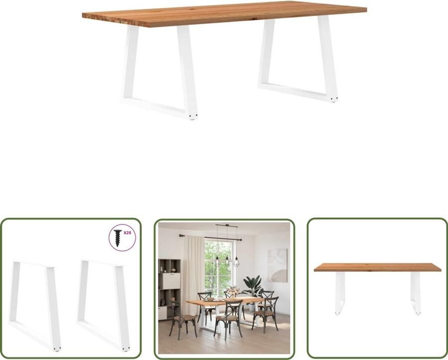 VidaXL Gereedschapset Dynamische Sleutel Eettafel rechthoekig 220x100x74 cm massief eikenhout lichtbruin Draadspanning Torque Wrench Spanner Set