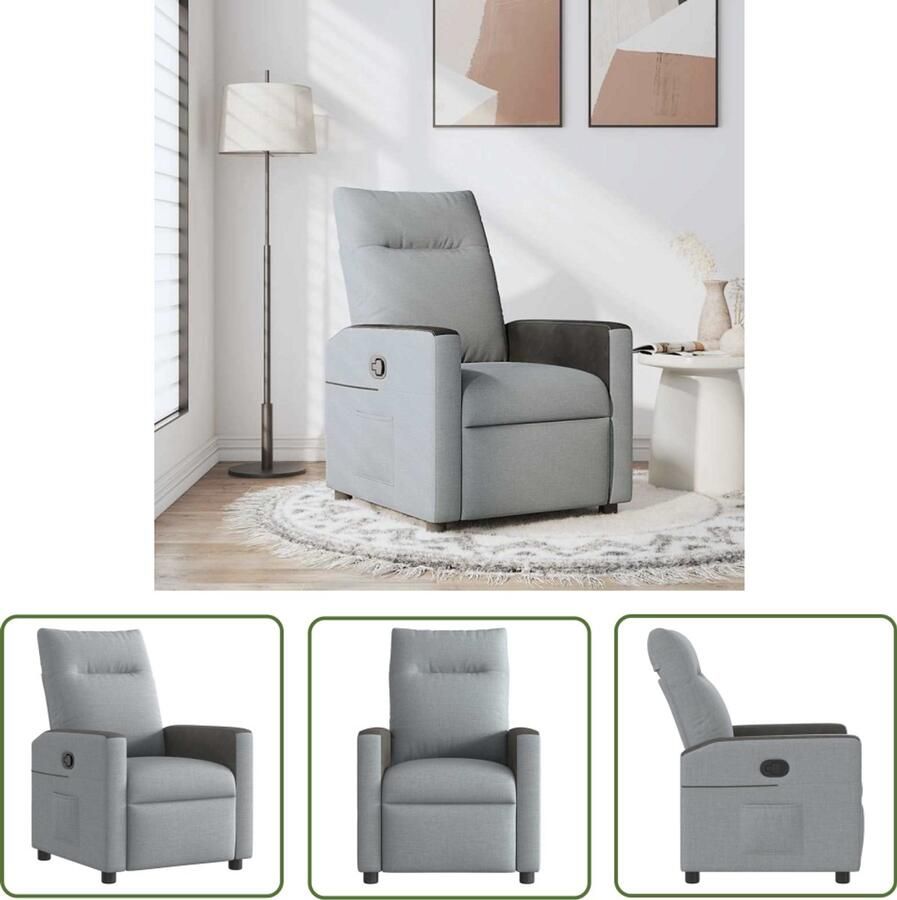 VidaXL Fauteuil verstelbaar stof lichtgrijs Dynamische Sleutel Gereedschapset Klikmechanisme Torque Wrench Spanner Set