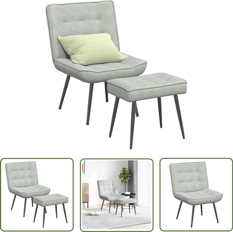 VidaXL Gereedschapset Dynamische Sleutel Relaxstoel met voetenbank fluweel lichtgrijs Drapers Tools Klikmechanisme Torque Wrench