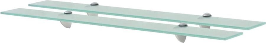 VidaXL Glazen Schappen Zwevende Planken Schappen zwevend 2 st 80x20 cm 8 mm glas Wandplank Interieurdecoratie Modern Design - Foto 2
