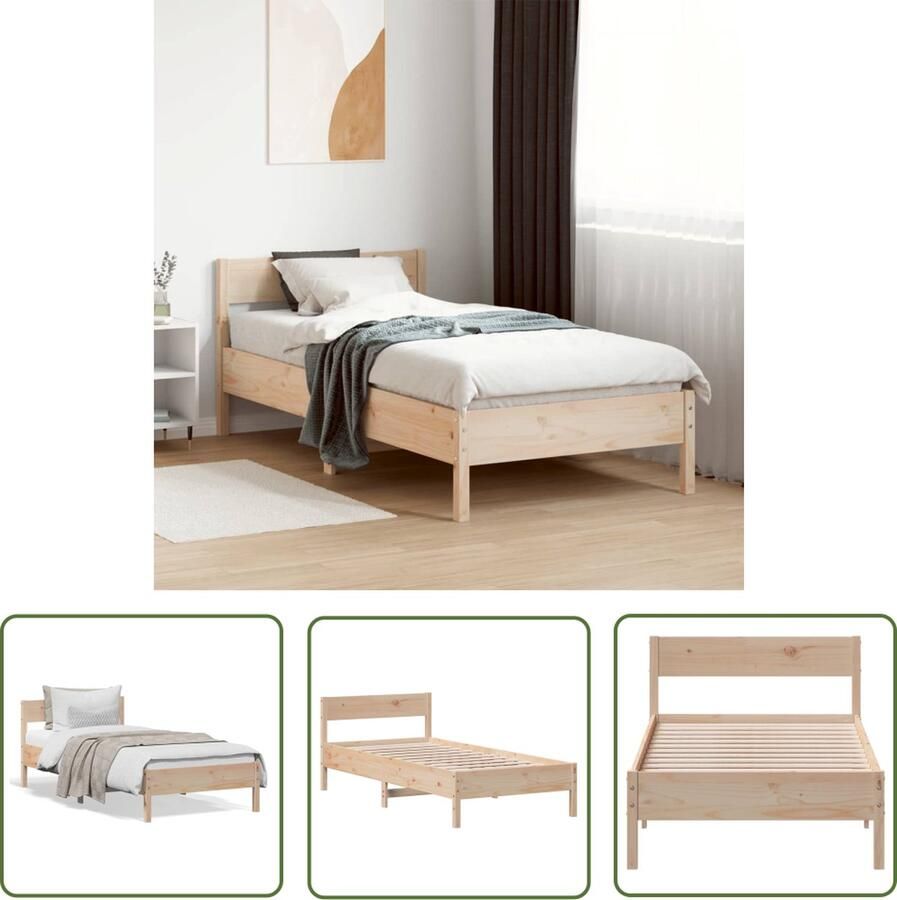 The Living Store Grenenhouten Bedframe 205.5 x 95.5 x 71.5 cm Met Multiplex Lattenbodem Massief Grenenhouten Bed Frame Grenenhout Bed Hout Bed Enkelpersoonlig Bed Tweepersoons Bed