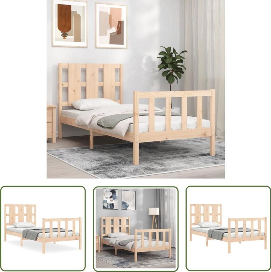 VidaXL Grenenhout Bed Massief Hout Bed Bedframe zonder matras massief grenenhout 100x200 cm Bed Frame Tweepersoons Bed King Size Bed