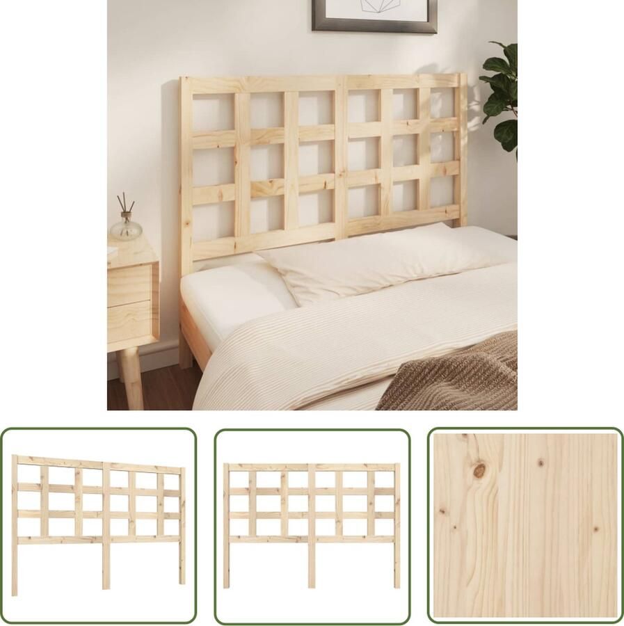 The Living Store Hoofdeinde Grenenhout 140.5 x 4 x 100 cm Onbehandeld Hoofd Bord Grenenhout Hoofdbord Houten Hoofdeinde Bed Bedroom Decor