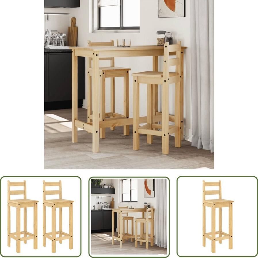 The Living Store Rustieke Grenenhouten Barstoelen 37 x 38.5 x 107 cm Comfortabele Zitervaring Barstoelen Grenenhout Meubels Vintage Stoelen Bruine Stoelen Moderne Barstoelen