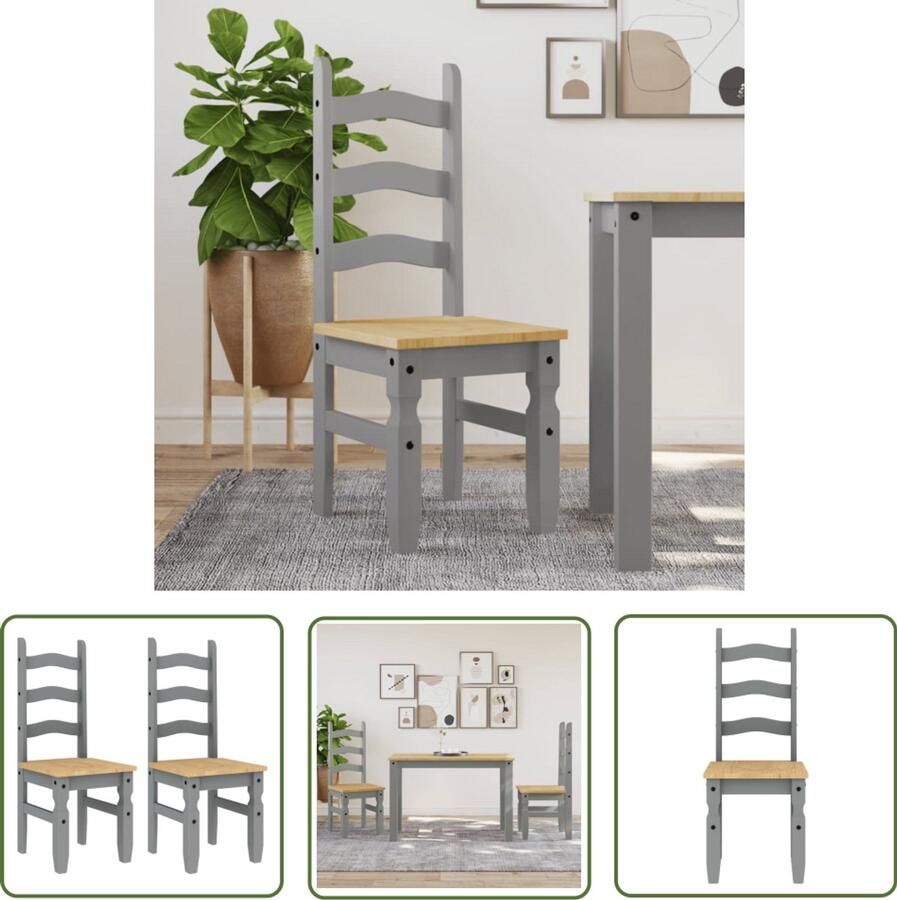 The Living Store Corona Eetkamerstoel 42 x 47 x 107 cm Massief grenenhout met wasafwerking Eetkamerstoel Grenenhouten Stoel Landelijke Stoel Comfortabele Stoel Dining Chair