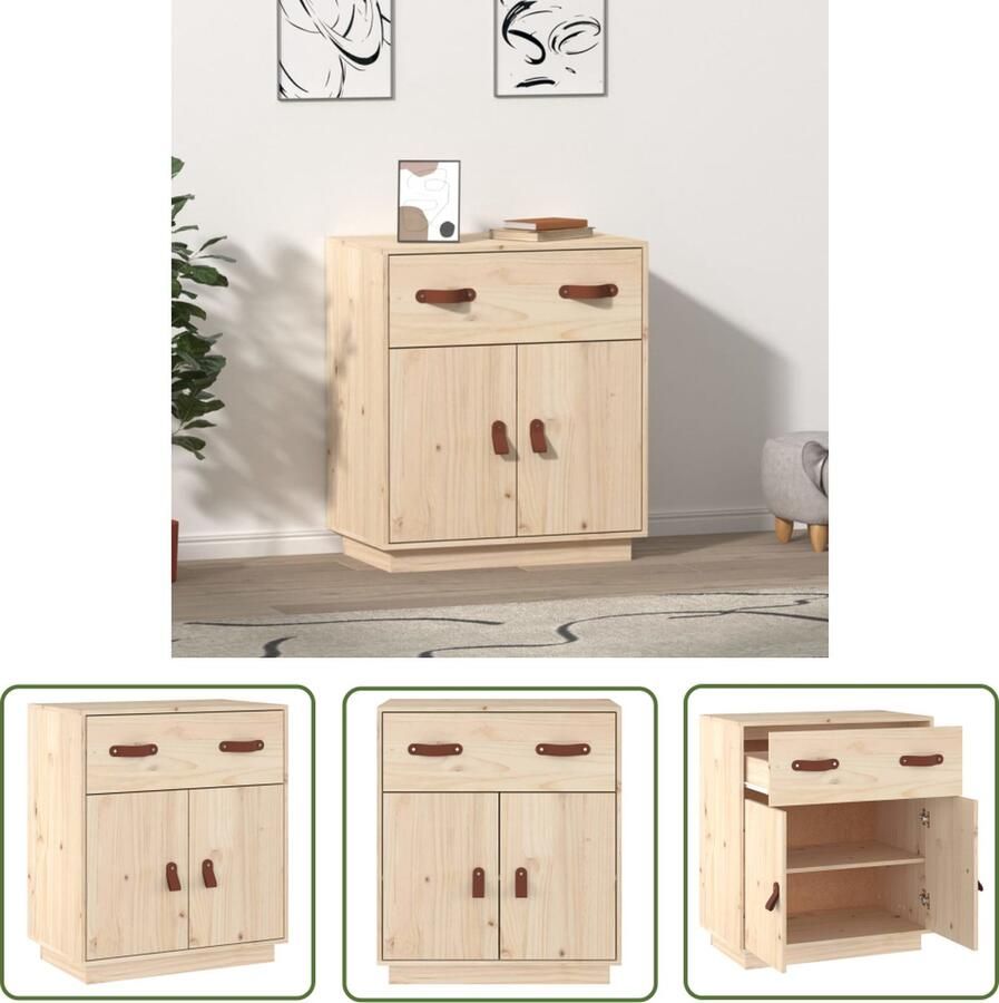 VidaXL Dressoir 65 5x40x75 cm massief grenenhout Dressoir Grenoblehouten Dressoir Vintage Dressoir Landelijk Dressoir Salontafel