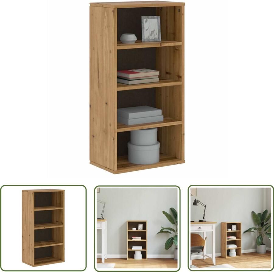 VidaXL Bijzetkast ODDA 40x24x79 cm massief grenenhout Bijzetkast Grenoblehouten Meubel Vintage Kast Salontafel Opslagkast