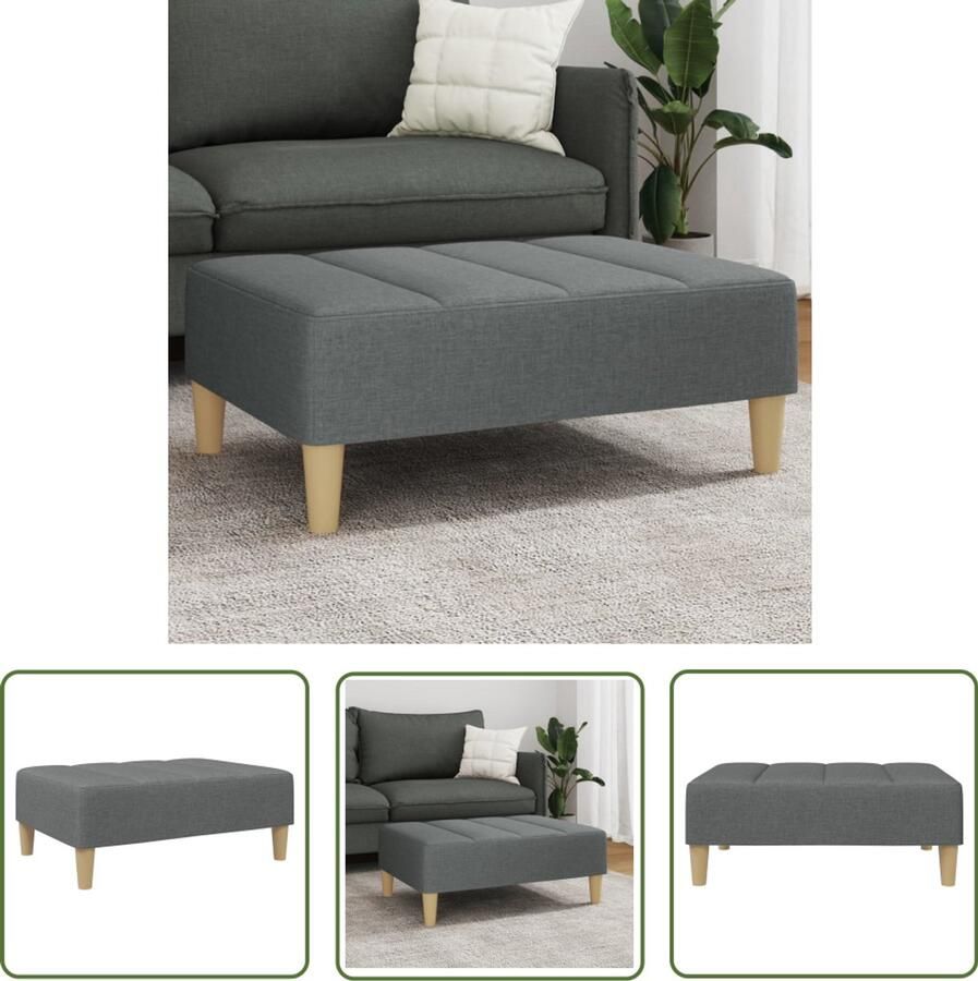 VidaXL Voetenbank 77x55x31 cm stof donkergrijs Voetenbank Grijs Stoffen Voetenbank Lounge Meubilair Relaxstoel
