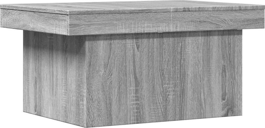 The Living Store Salontafel 80x55x40 cm bewerkt hout grijs sonoma eikenkleurig Salontafel Houten Salontafel Grijze Salontafel Trendige Salontafel Bijzettafel