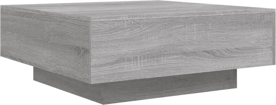 The Living Store Salontafel 80x80x31 cm bewerkt hout grijs sonoma eikenkleurig Salontafel Bijzettafel Houten Salontafel Grijze Salontafel Moderna Salontafel