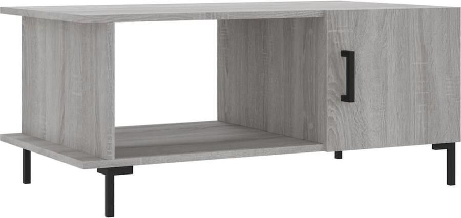 The Living Store Salontafel 90x50x40 cm bewerkt hout grijs sonoma eikenkleurig Salontafel Houten Salontafel Grijze Salontafel Bijzettafel Tv Tafellaar