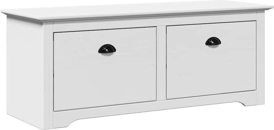 The Living Store Gangbank BODO 114x40x45 cm wit Halbankje Halbankjes Bankje Met Opbergruimte