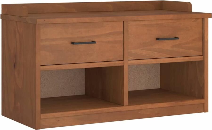 VidaXL Halbank Halbanken Bank Halbankzitting Gangbankje SANDNES 87x40x50 cm massief grenenhout - Foto 2