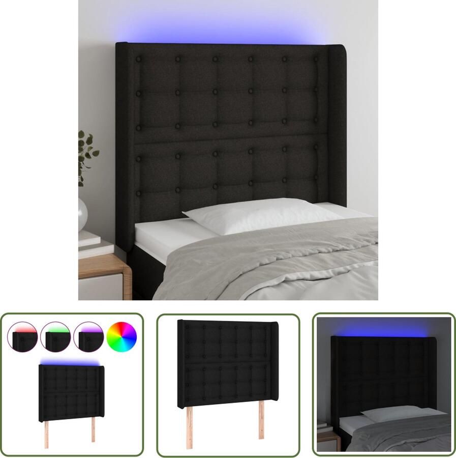 The Living Store Hoofdbord LED-verlichting Verstelbaar Comfortabele ondersteuning Snijdbare LED-strip 83x16x118 128 cm Hoofd Bord Led Hoofdbord Met Led Bedhoofdbord Led Lamp Slaap Kamer Decoratie