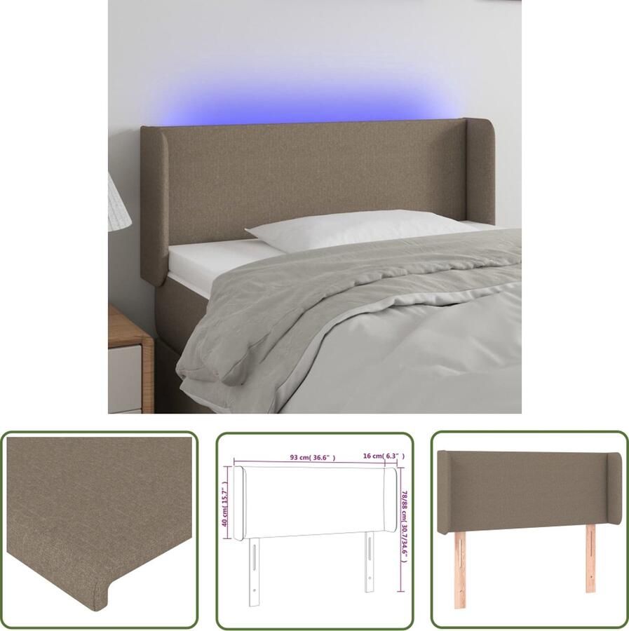 The Living Store LED-hoofdbord Kleurrijk Verstelbaar 93x16x78 88 cm Duurzaam Hoofd Bord Led Hoofdbord Met Led Hoofdbord Slaapkamers Decoratie Leeshoek In Bed