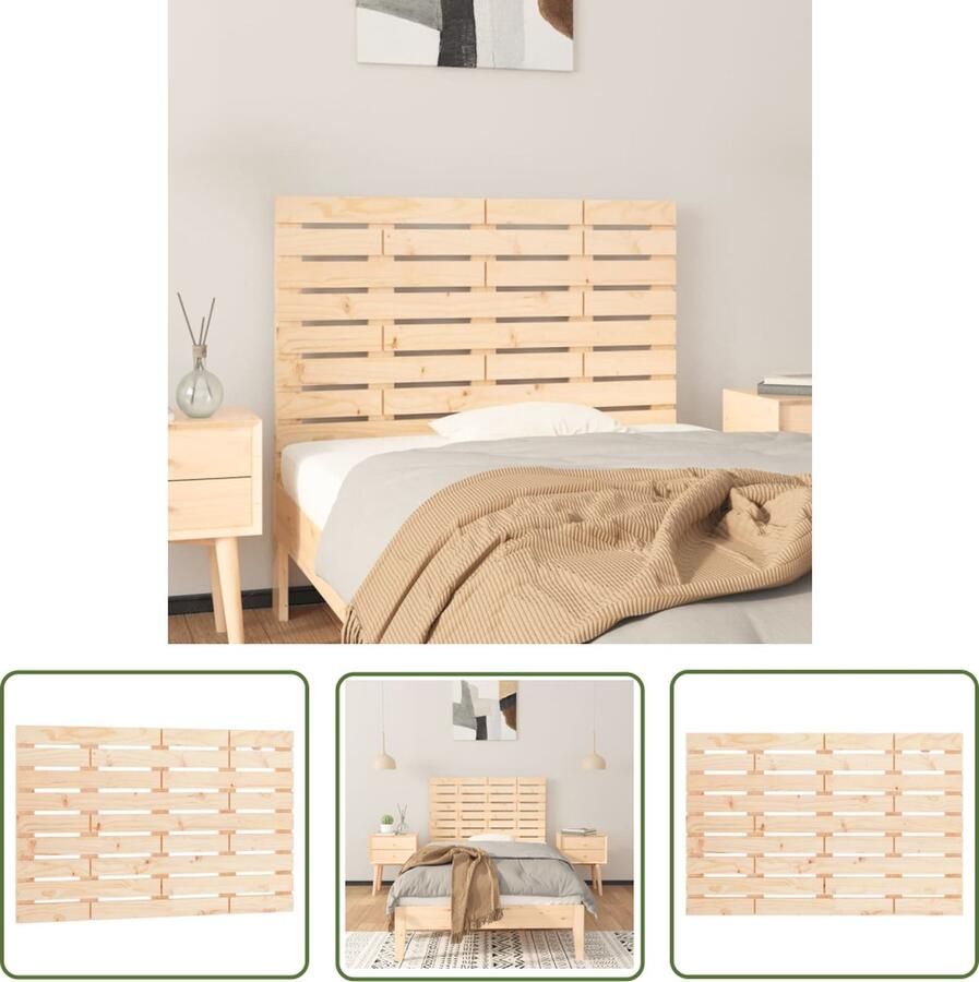 The Living Store Wandhoofdbord Massief grenenhout 81 x 3 x 63 cm Klassiek design Wandhoofdbord Hoofdbord Grenenhout Klassieke Design Slaapkamersdecoratie