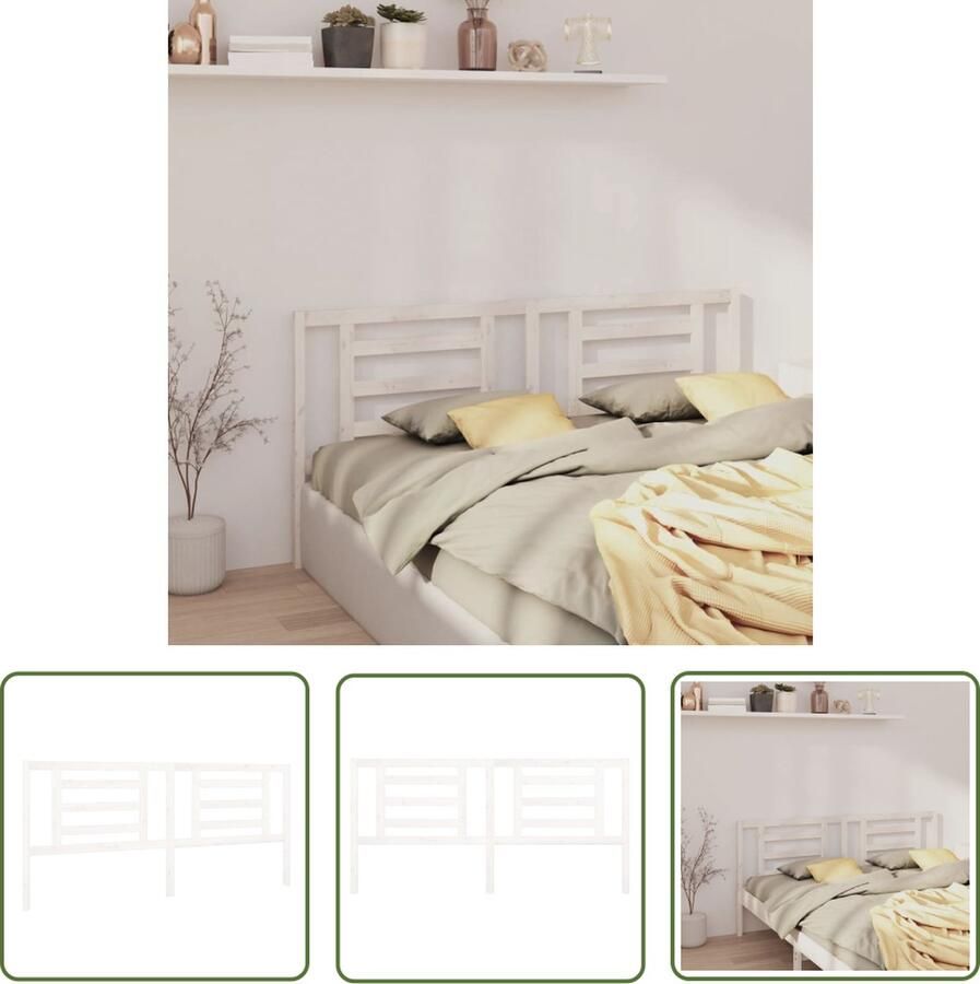The Living Store Houten Hoofdeinde Wit 206 x 4 x 100 cm Massief Grenenhout Houten Hoofdbord Wit Massief Grenenhout Hoofdbord Design Bedroom Decor