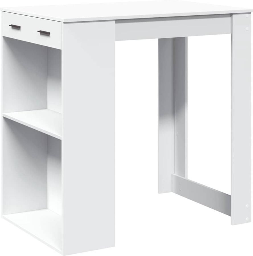 The Living Store Bartafel 102x70x103 5 cm bewerkt hout wit Bartafel Houten Bartafel Witte Bartafel Kookeiland Loungehoek