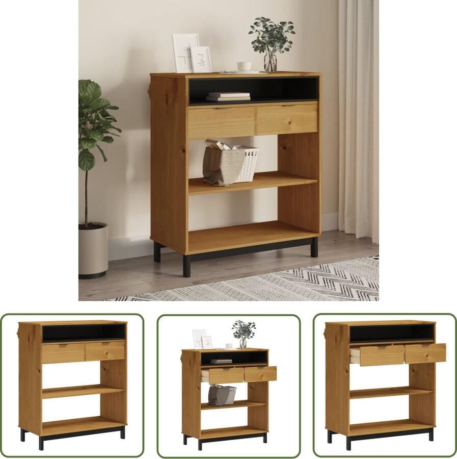 The Living Store FLAM Bartafel 92 x 45 x 110 cm Massief grenenhout Eikenkleurige afwerking Bartafel Houten Bartafel Grenenhouten Bartafel Bartafelshop Salontafel