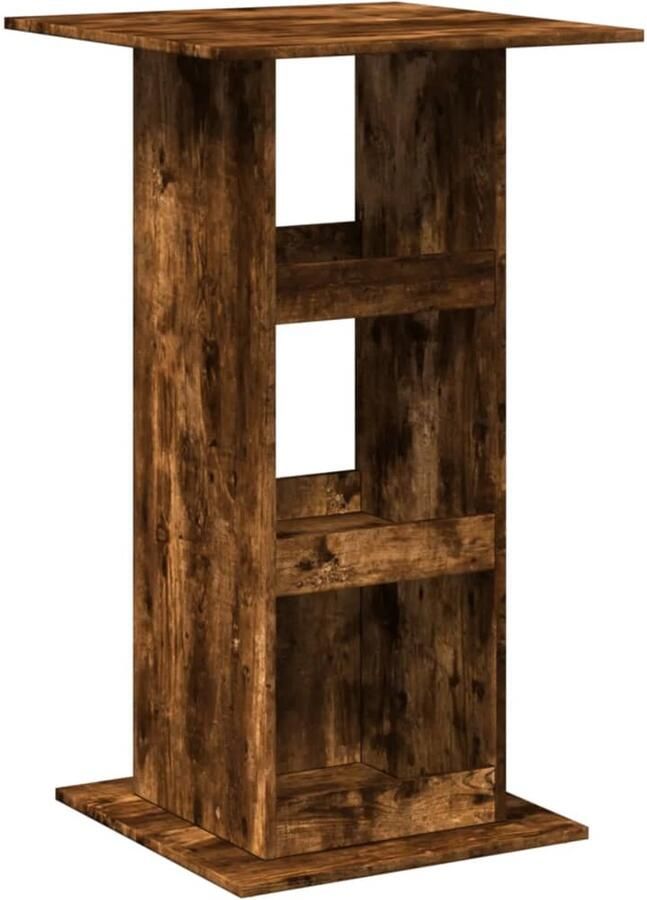 The Living Store Bartafel met opbergruimte 60x60x102 cm hout gerookt eikenkleur Bartafel Houten Tafel Keuken Eiland Opslagkast Multifunctionele Tafel