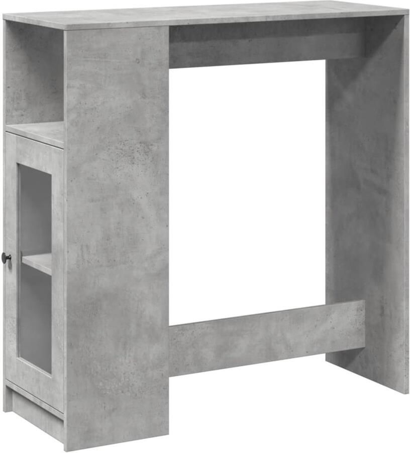 The Living Store Bartafel met rekken 101x40x103 5 cm bewerkt hout betongrijs Bartafel Houten Bartafel Keukenbar Loungehoek Opslagkast