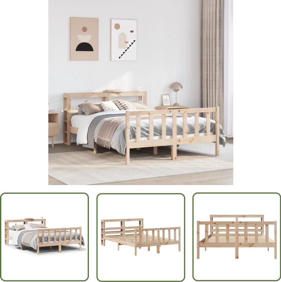 VidaXL Bedframe zonder matras massief grenenhout 120x200 cm Bed Frame Houten Bed Grenen Hout Tweepersoonsbed Boxspring Bed