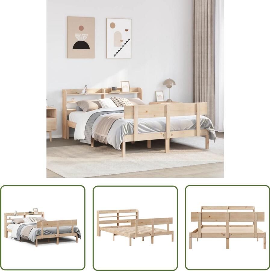 VidaXL Bedframe zonder matras massief grenenhout 150x200 cm Bed Frame Houten Bed Grenen Hout Boxspring Slaapcomfort