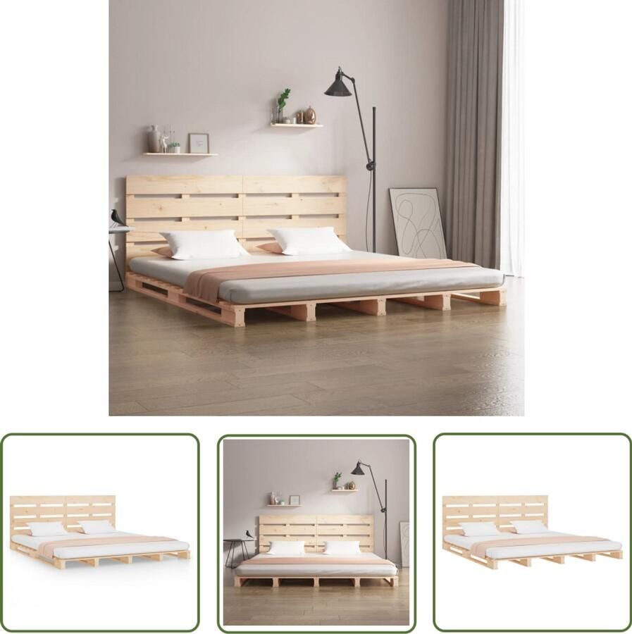 VidaXL Houten Bedframe Massief Grenenhout Bed Bedframe zonder matras massief grenenhout 160x200 cm Tweepersoons Bed 160x200 Classic Pine Bed