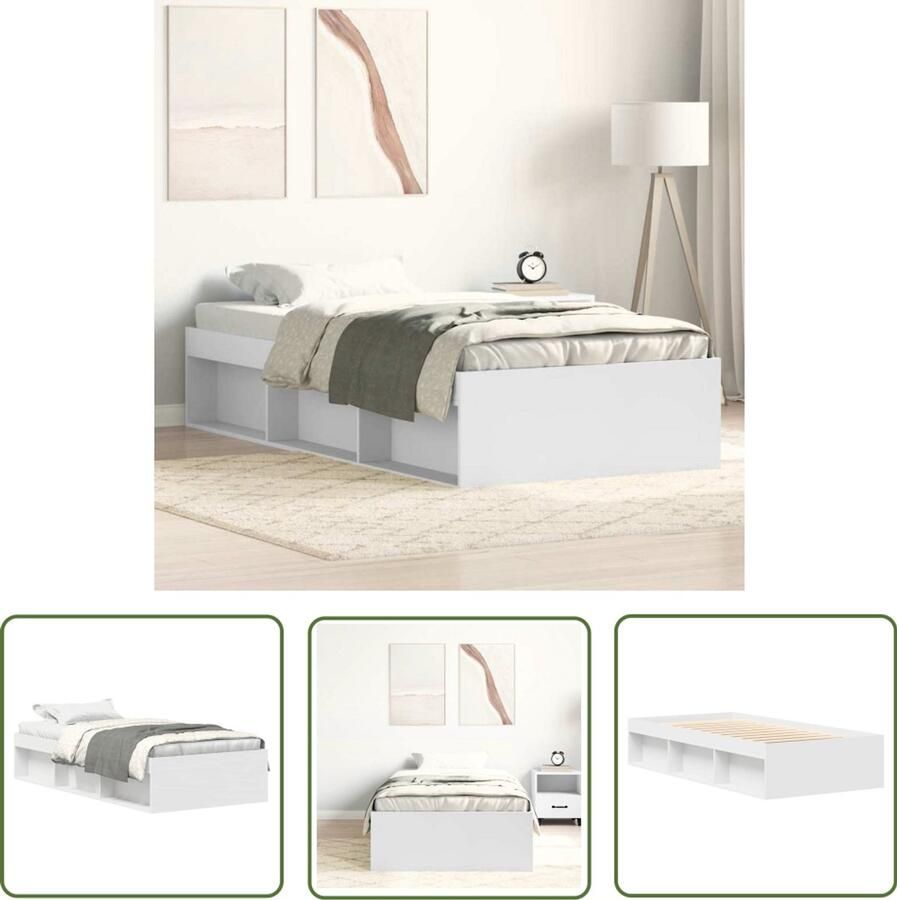 The Living Store Bedframe Modern Hout 193 x 93 x 35 cm Wit Modern Bed Frame Houten Bedframe Witte Bedframe Slaapkamersdecoratie Eenpersoonsbed