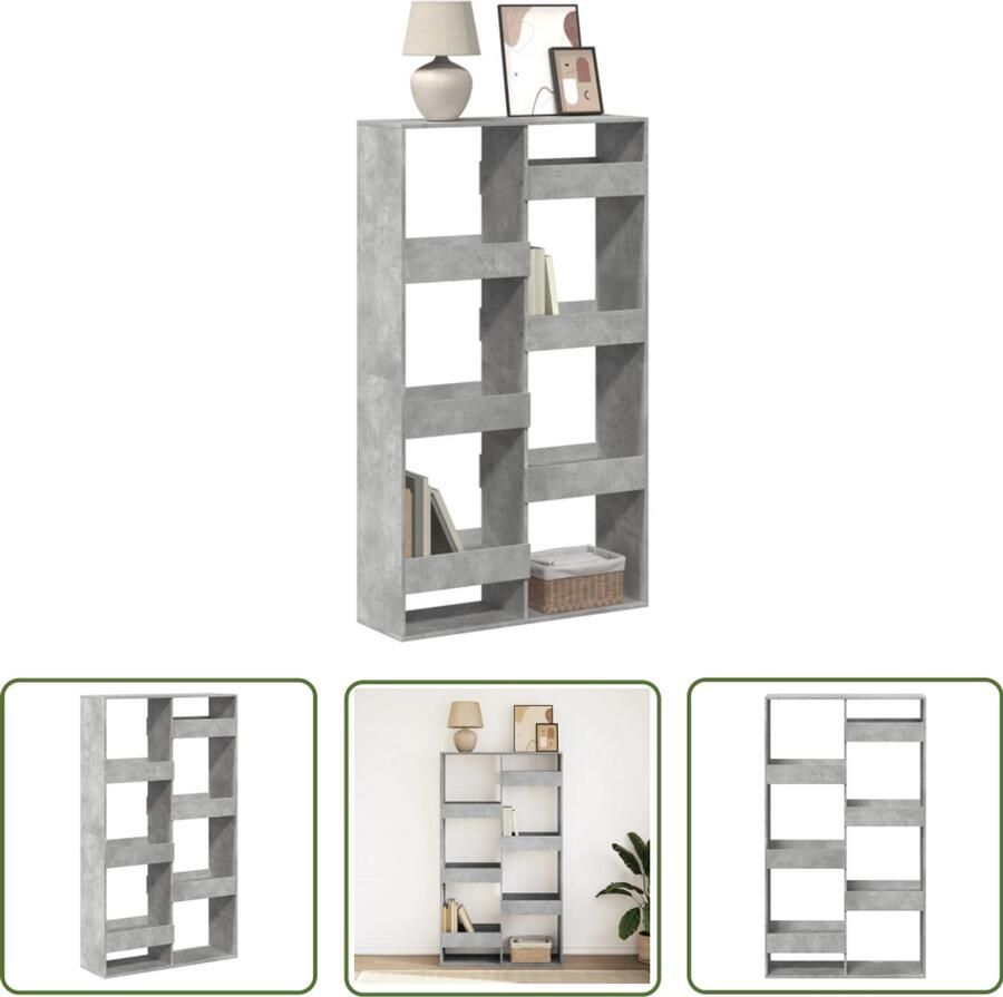 VidaXL Boekenkast 100x33x175 cm bewerkt hout betongrijs Boekenkast Houten Boekenkast Betonnen Boekenkast Opbergkast Bibliotheekkast