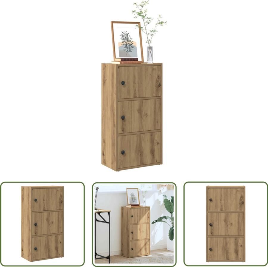 VidaXL Boekenkast 40x24x77 cm bewerkt hout artisanaal eikenkleurig Boekenkast Houten Boekenkast Bibliotheekkast Opslagkast Woonaccessoires