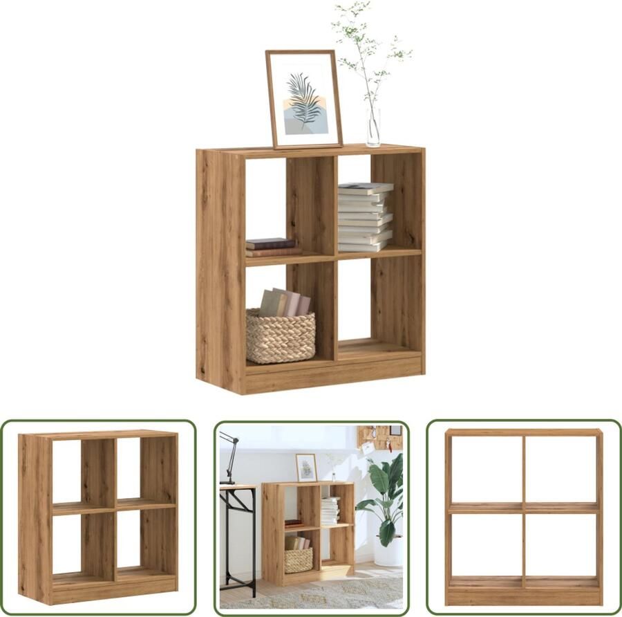 The Living Store Boekenkast 68 5x32x75 cm bewerkt hout artisanaal eikenkleurig Boekenkast Houten Boekenkast Eiken Boekenkast Opbergkast Bibliotheekkast