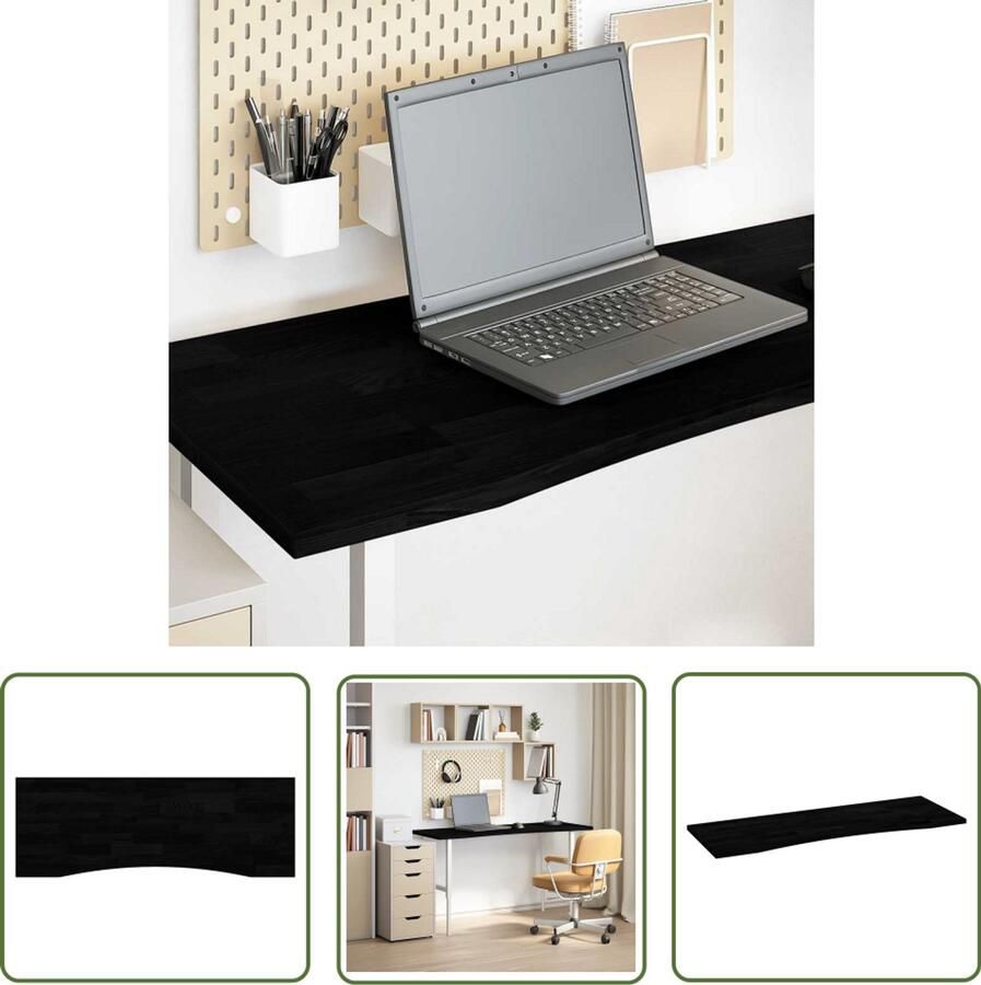 The Living Store Bureaublad rechthoekig 140x50x2 5 cm eikenhout donkerbruin Eikenhouten Bureau Houten Bureaublad Kantoorbureau Werkblad Modern Bureau