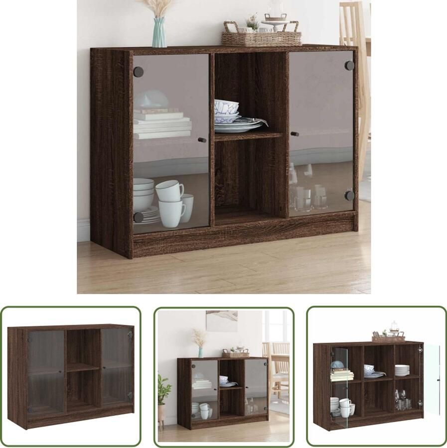 VidaXL Dressoir 102x37x75 5 cm bewerkt hout bruin eikenkleurig Dressoir Houten Dressoir Bruine Dressoir Vintage Dressoir Modern Dressoir