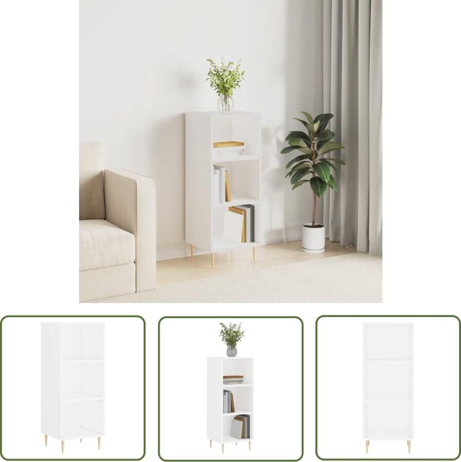 The Living Store Dressoir 34 5x32 5x90 cm bewerkt hout wit Dressoir Commode Houten Dressoir Witte Dressoir Vintage Dressoir