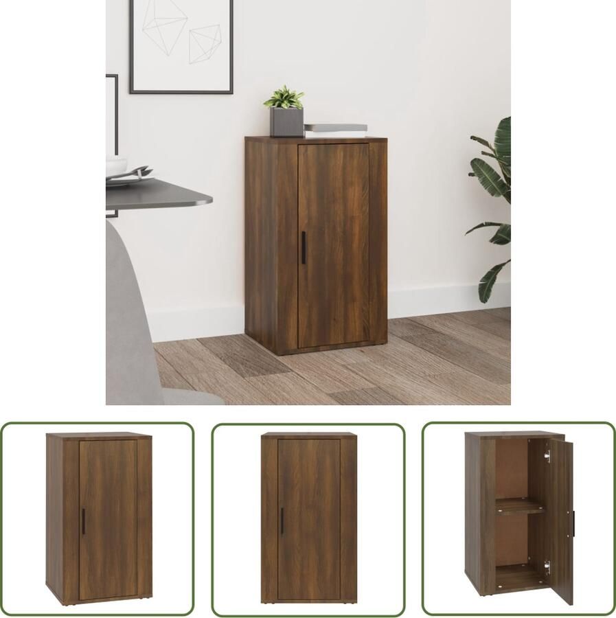 The Living Store Dressoir 40x33x70 cm bewerkt hout bruin eikenkleur Dressoir Houten Dressoir Bruine Eiken Dressoir Opbergmeubel Salontafel