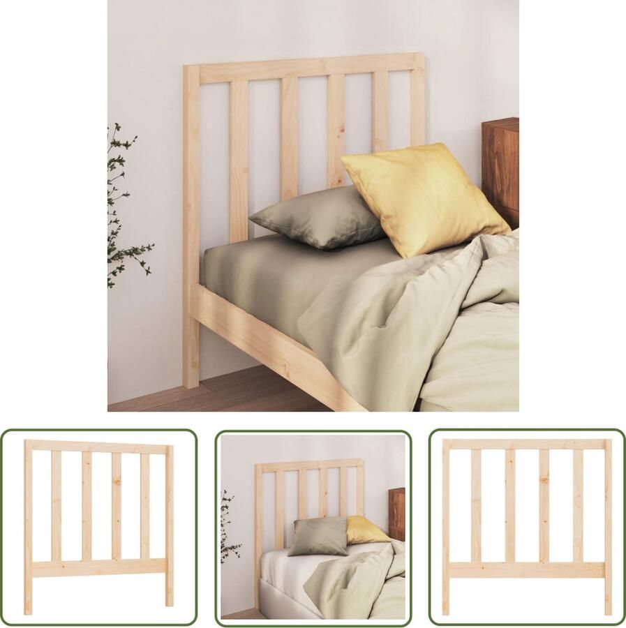 The Living Store Houten Hoofdeinde 96 x 4 x 100 cm Klassiek design Hoofd Bord Houten Hoofdeinde Hoofdbord Klassieke Stijl Hoofdbord Bruine Kleur Massief Grenenhout