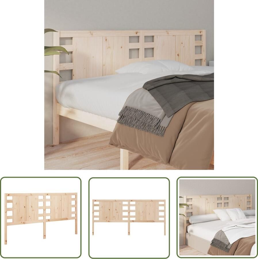 The Living Store Hoofdbord 126x4x100 cm massief grenenhout Hoofdboard Houten Hoofdeinde Grenenhout Rustic Vintage