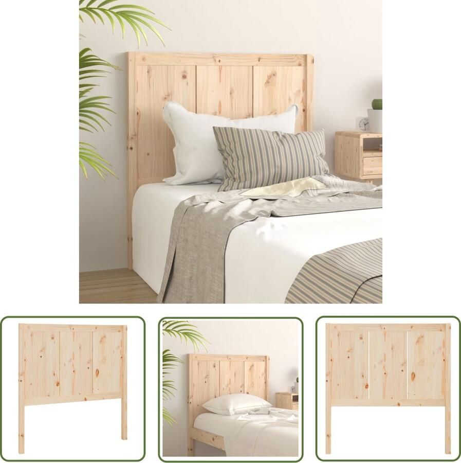 The Living Store Hoofdbord 95 5x4x100 cm massief grenenhout Hoofdboard Houten Hoofdeinde Grenenhout Rustic Interieur Landelijk Meubilair