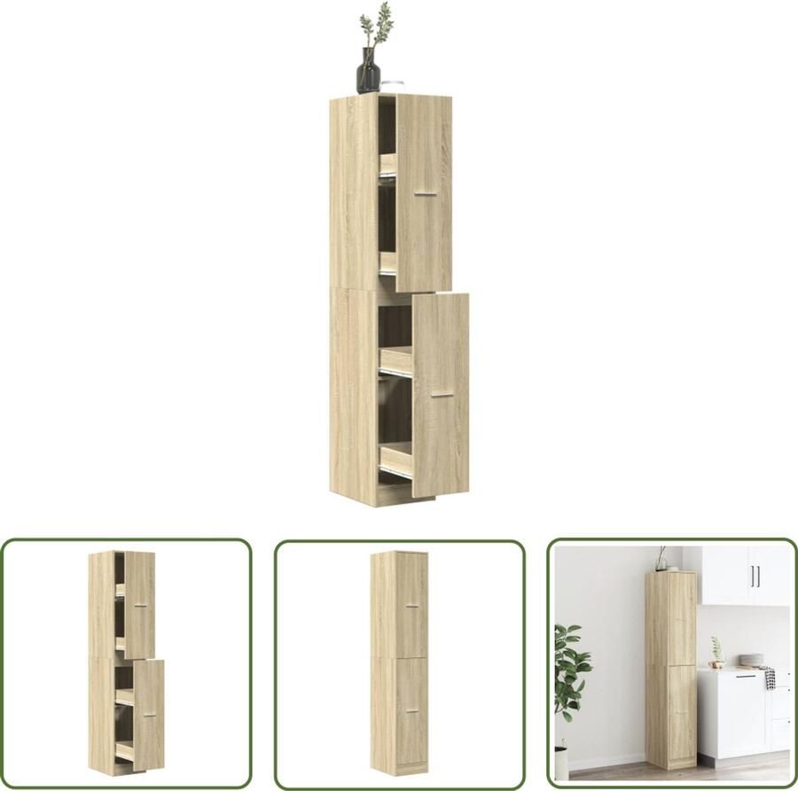 VidaXL Apothekerskast 30x41x174 5 cm bewerkt hout sonoma eikenkleurig Apotheker Kast Houten Kast Opslagkast Keukenkasten Woonkamerspullen