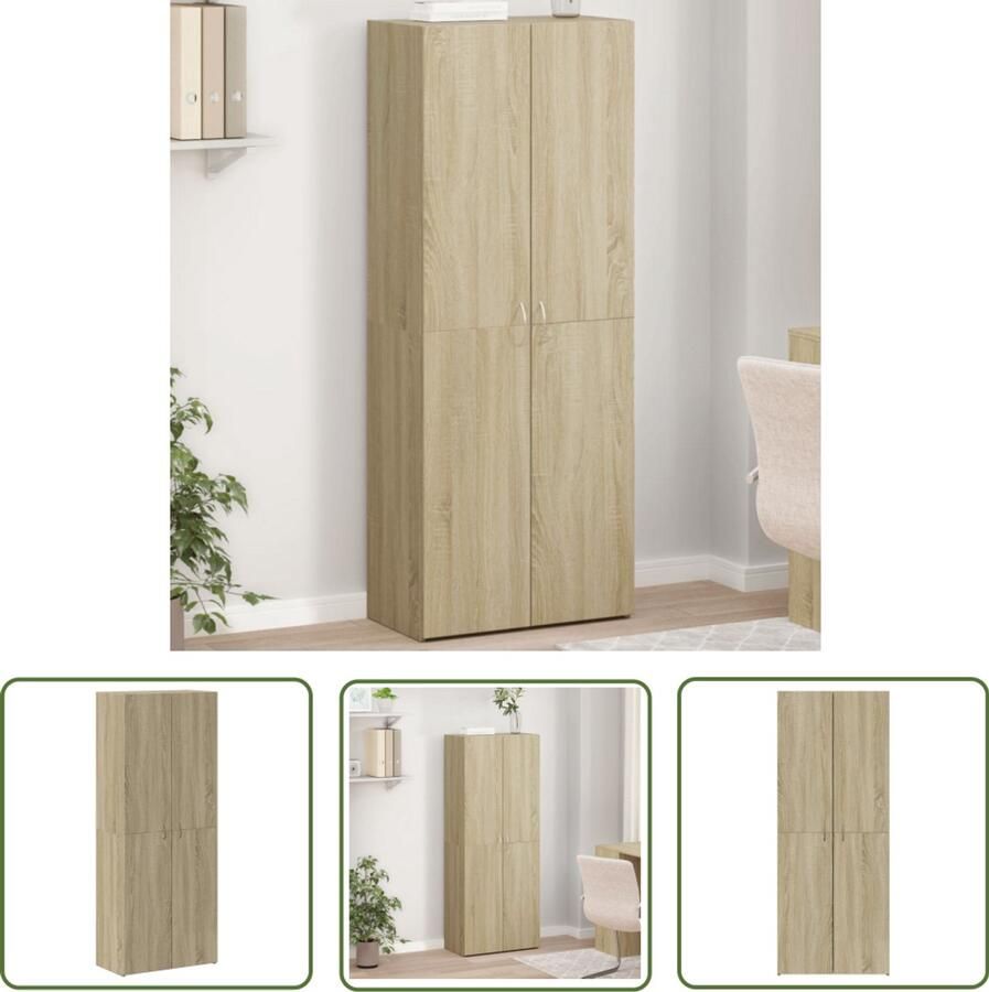 VidaXL Archiefkast 60x32x153 cm bewerkt hout sonoma eikenkleurig Archiefkast Houten Kast Bureau Artikelen Kantoor Benodigheden Opslagoplossing