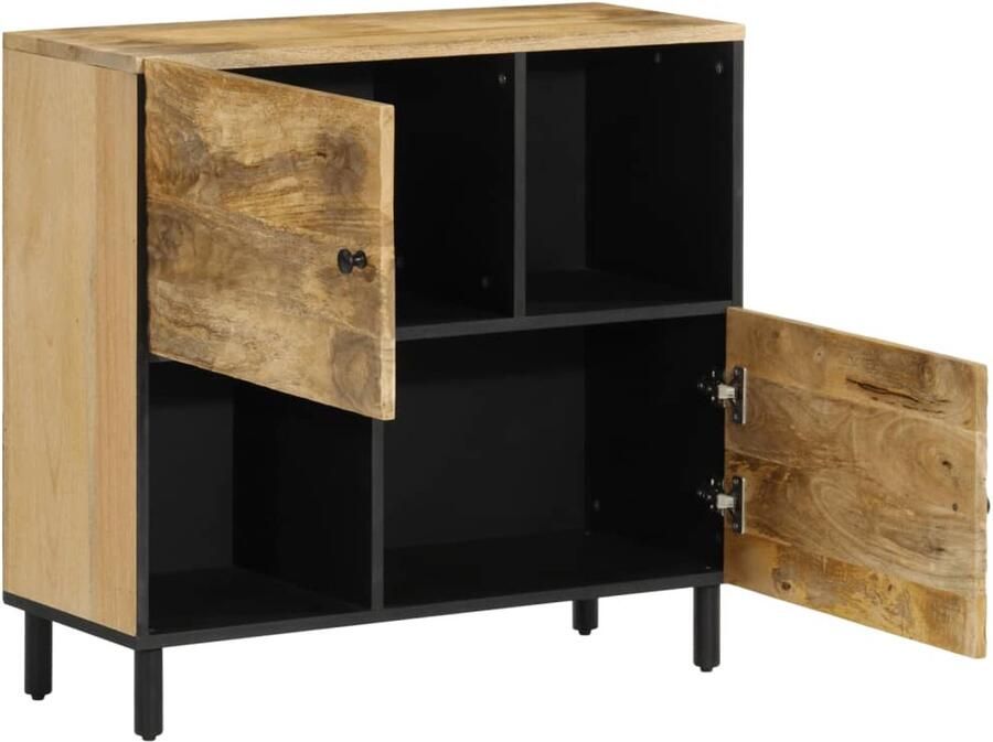 The Living Store Bijzetkast 80x33x75 cm massief mangohout Dressoir Mango Wood Furniture Houten Dressoir Vintage Dressoir Opbergmeubels